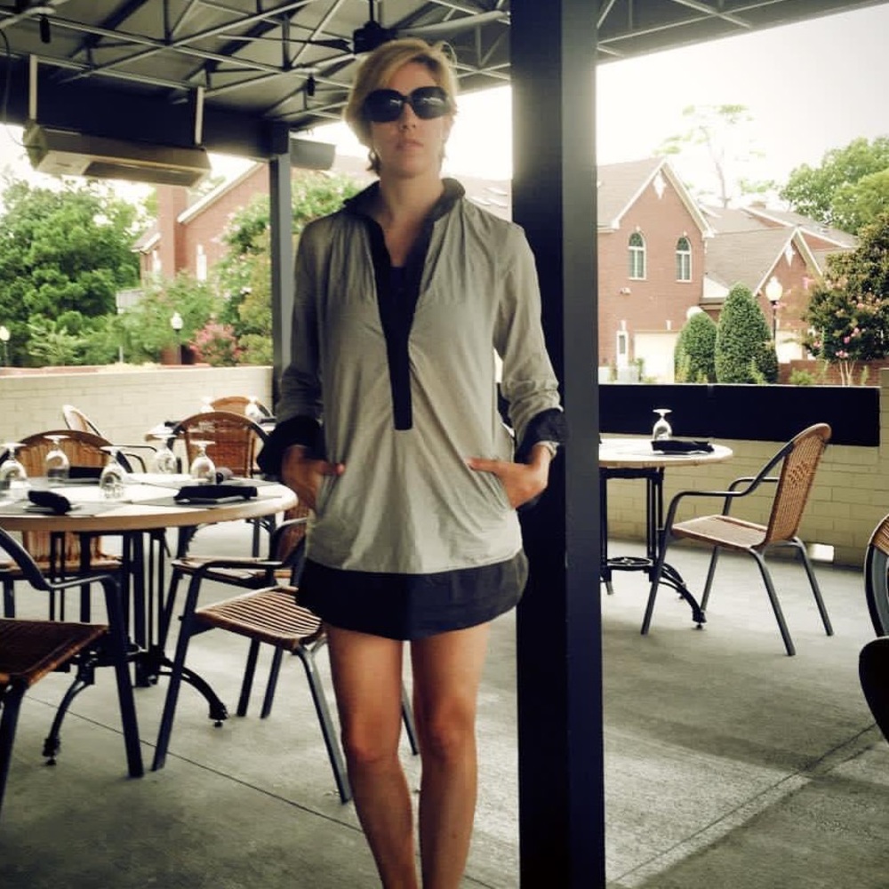 J.Crew Toluca pinstripe tunic✨pockets✨charcoal and white, Sz S